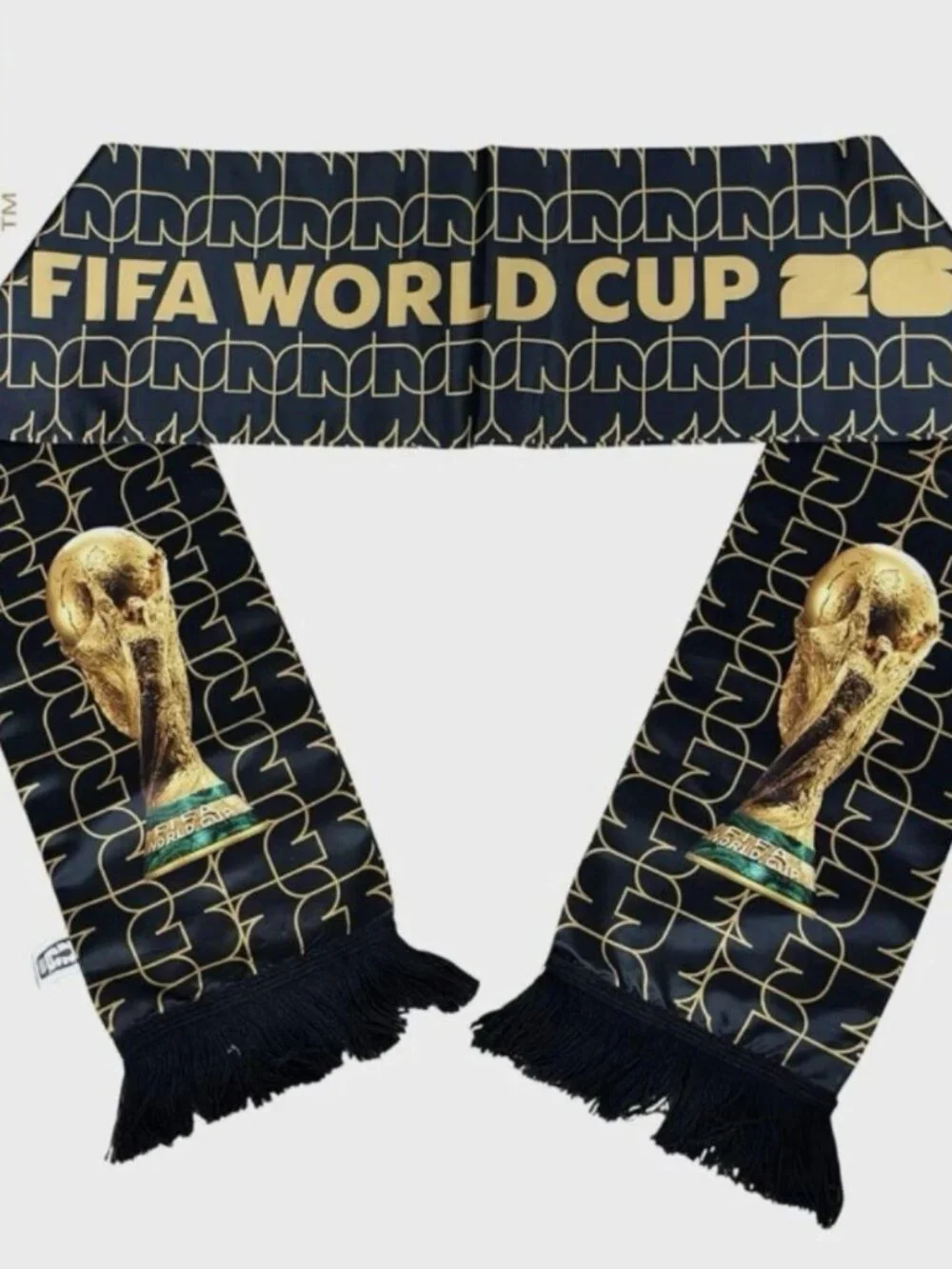 Official FIFA World Cup 2026™ Trophy Collector Scarf | Black & Gold | New